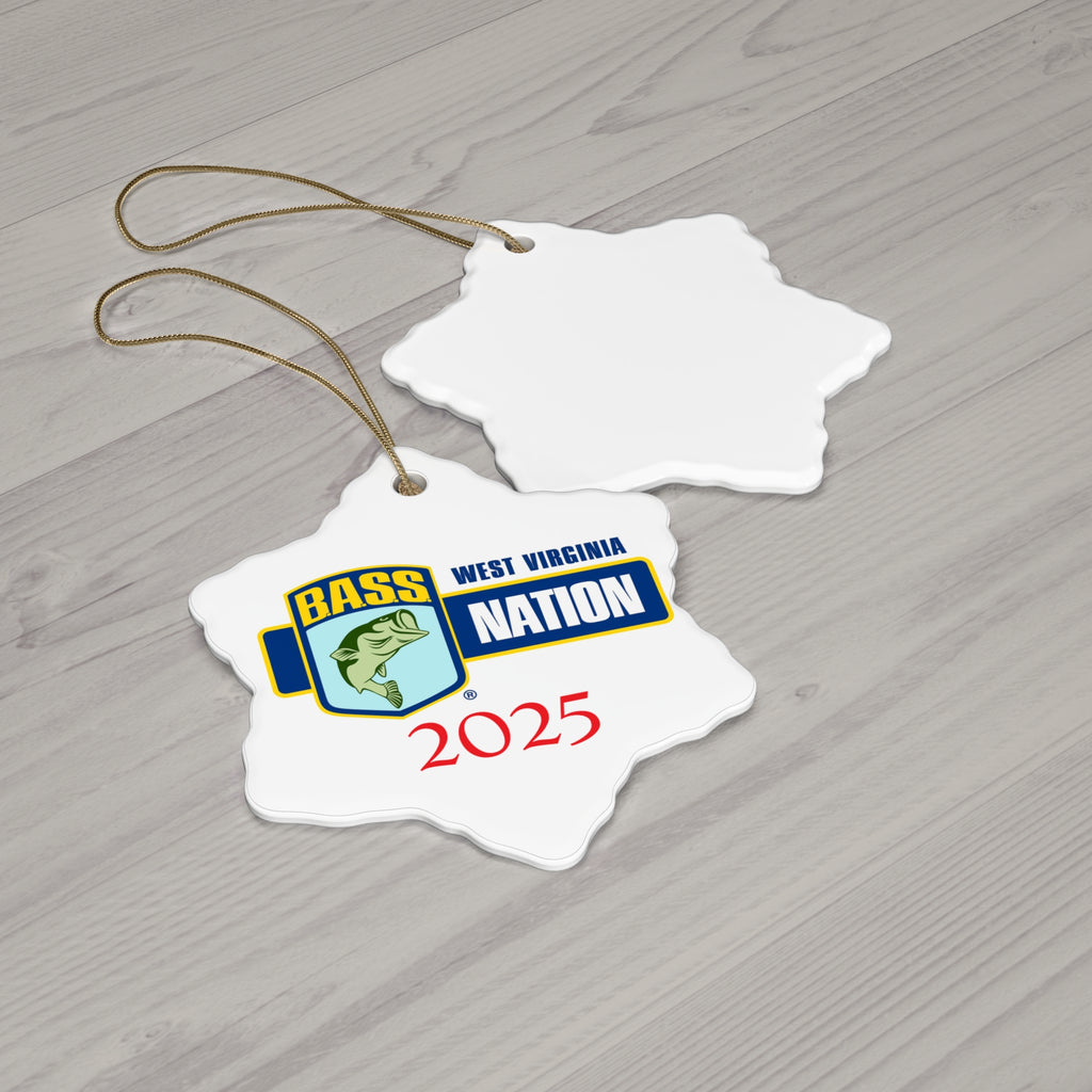 Bass Nation Ceramic Ornament – Star-Shaped Fishing Holiday Decoration
