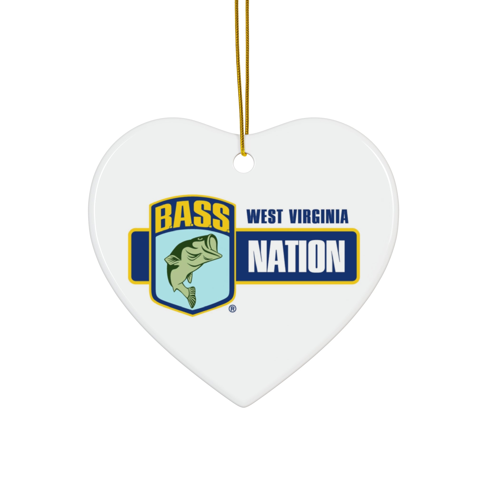 Bass Nation Ceramic Ornament – Star-Shaped Fishing Holiday Decoration