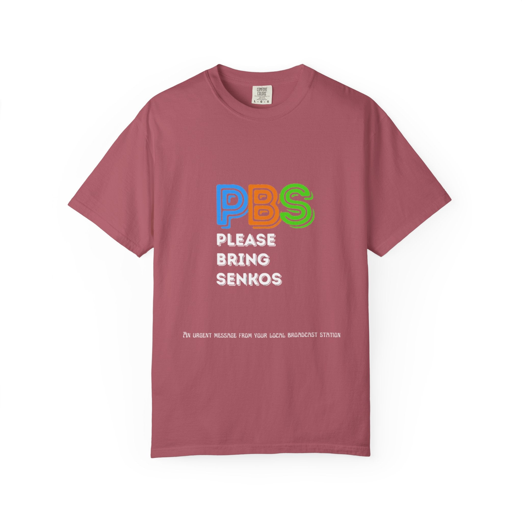 Please Bring Senkos T-Shirt — Retro PBS Logo Graphic Tee
