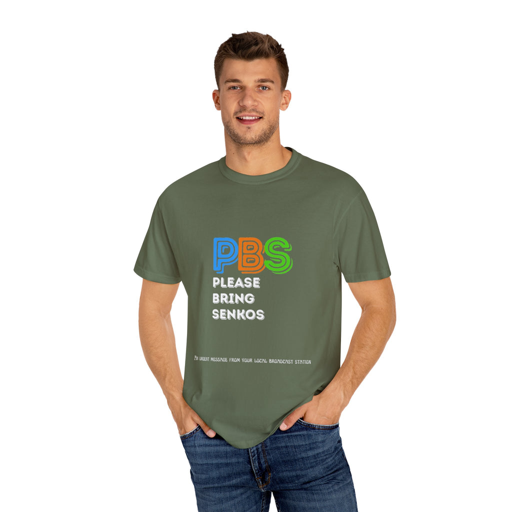 Please Bring Senkos T-Shirt — Retro PBS Logo Graphic Tee