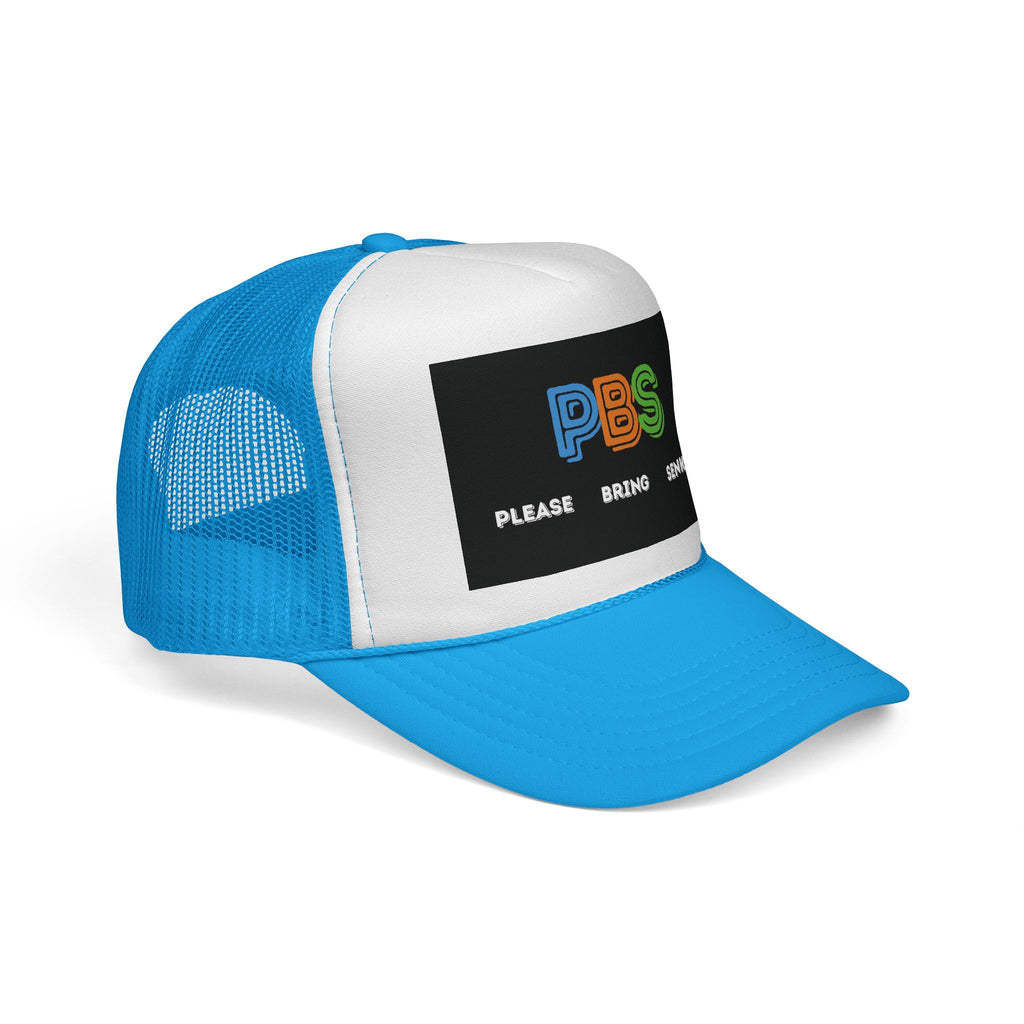 Please Bring Senkos Trucker Cap — Retro PBS Look Logo Hat