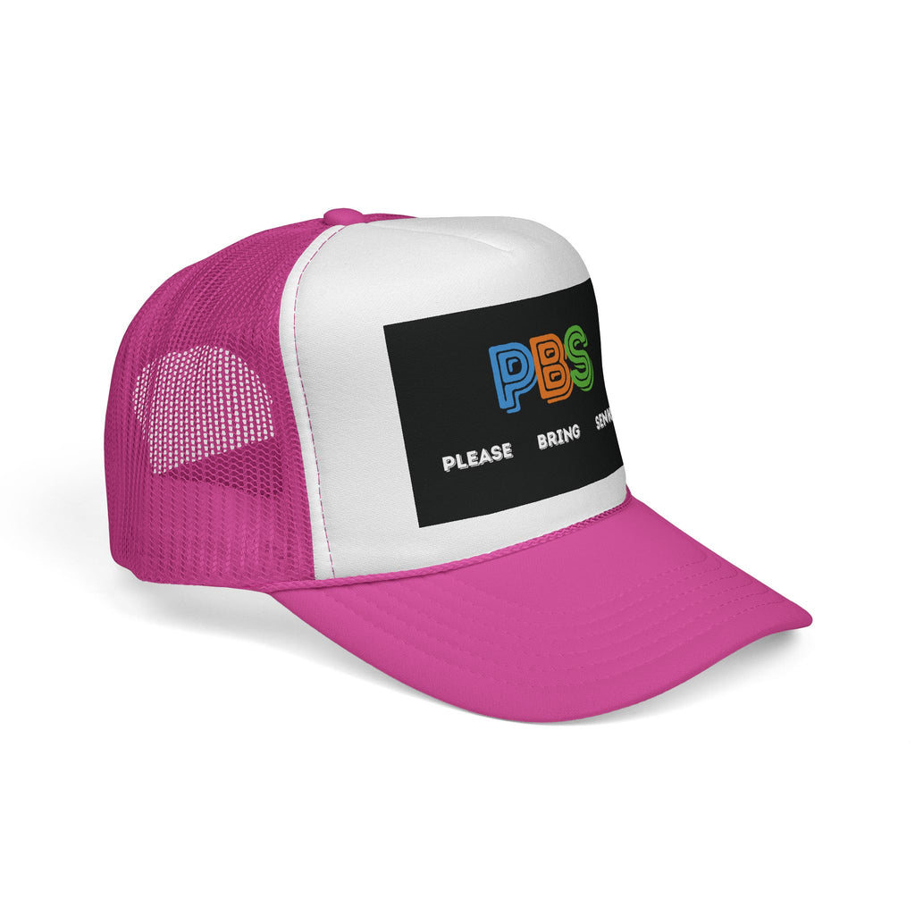 Please Bring Senkos Trucker Cap — Retro PBS Look Logo Hat