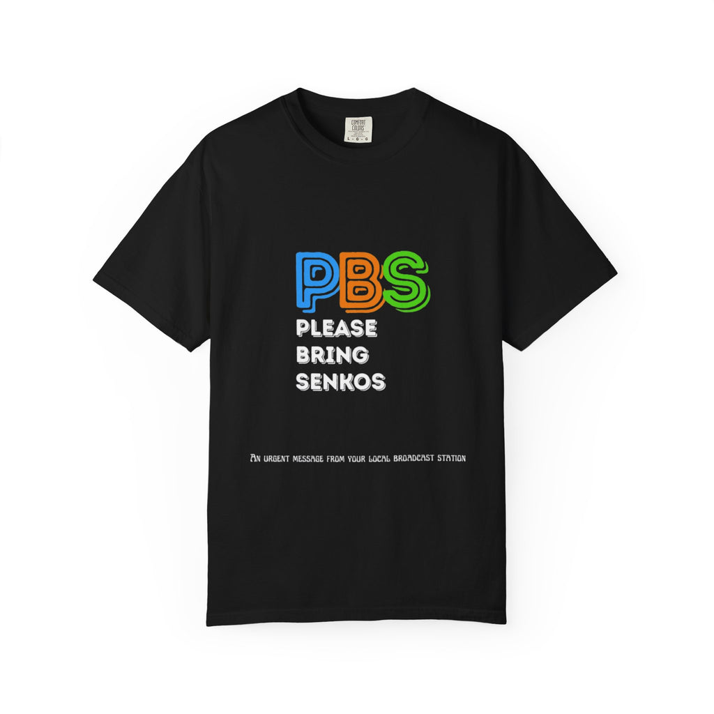Please Bring Senkos T-Shirt — Retro PBS Logo Graphic Tee