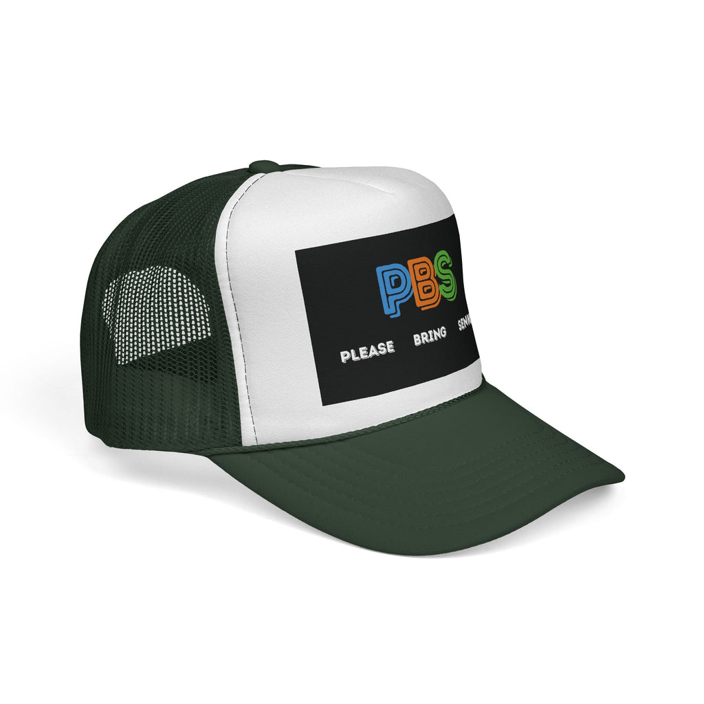 Please Bring Senkos Trucker Cap — Retro PBS Look Logo Hat