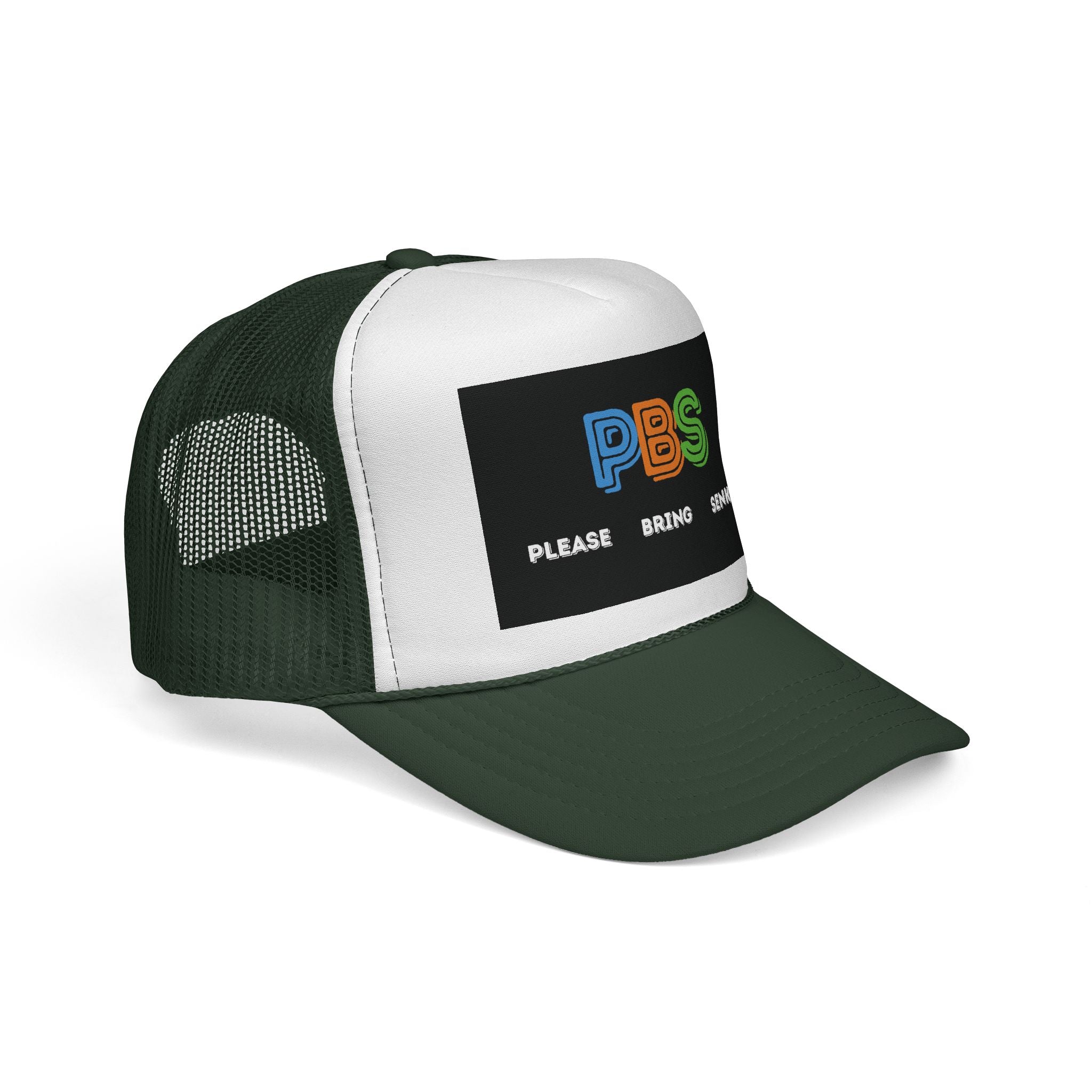 Please Bring Senkos Trucker Cap — Retro PBS Look Logo Hat