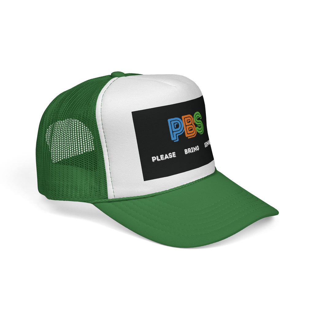 Please Bring Senkos Trucker Cap — Retro PBS Look Logo Hat