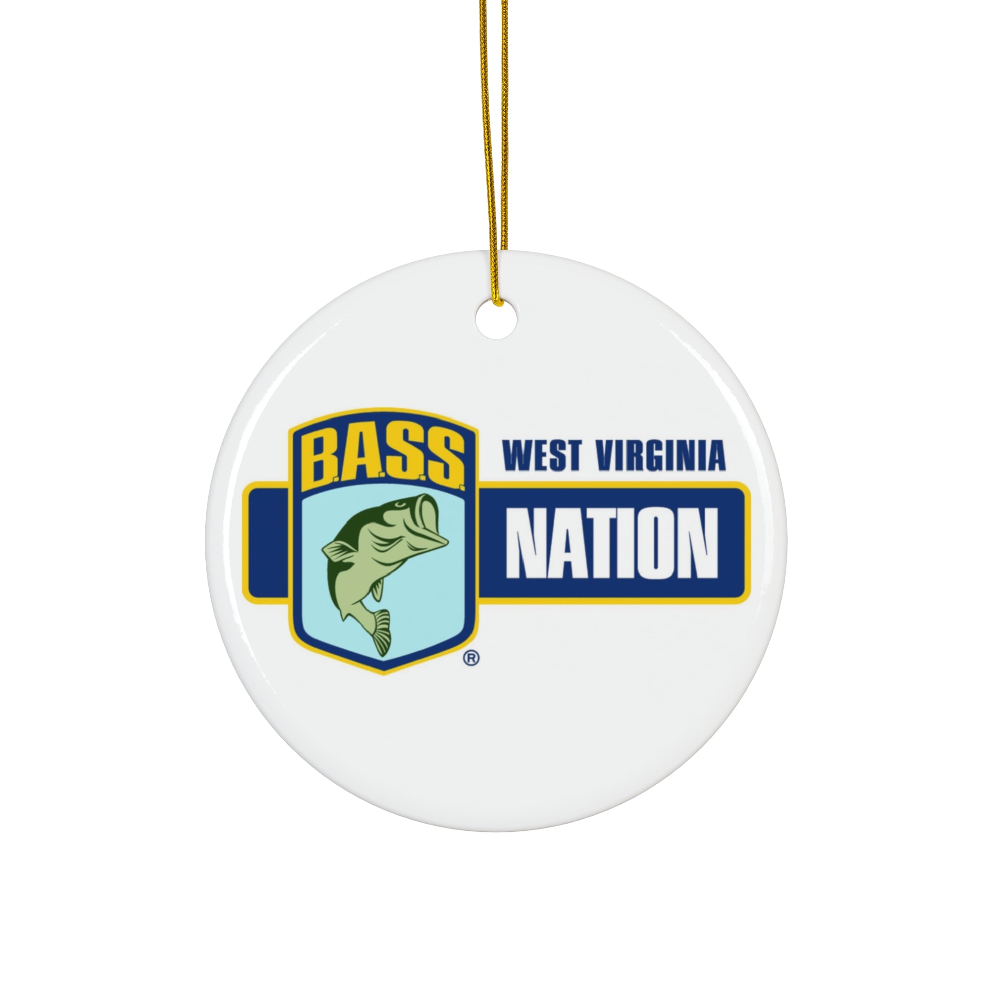 Bass Nation Ceramic Ornament – Star-Shaped Fishing Holiday Decoration