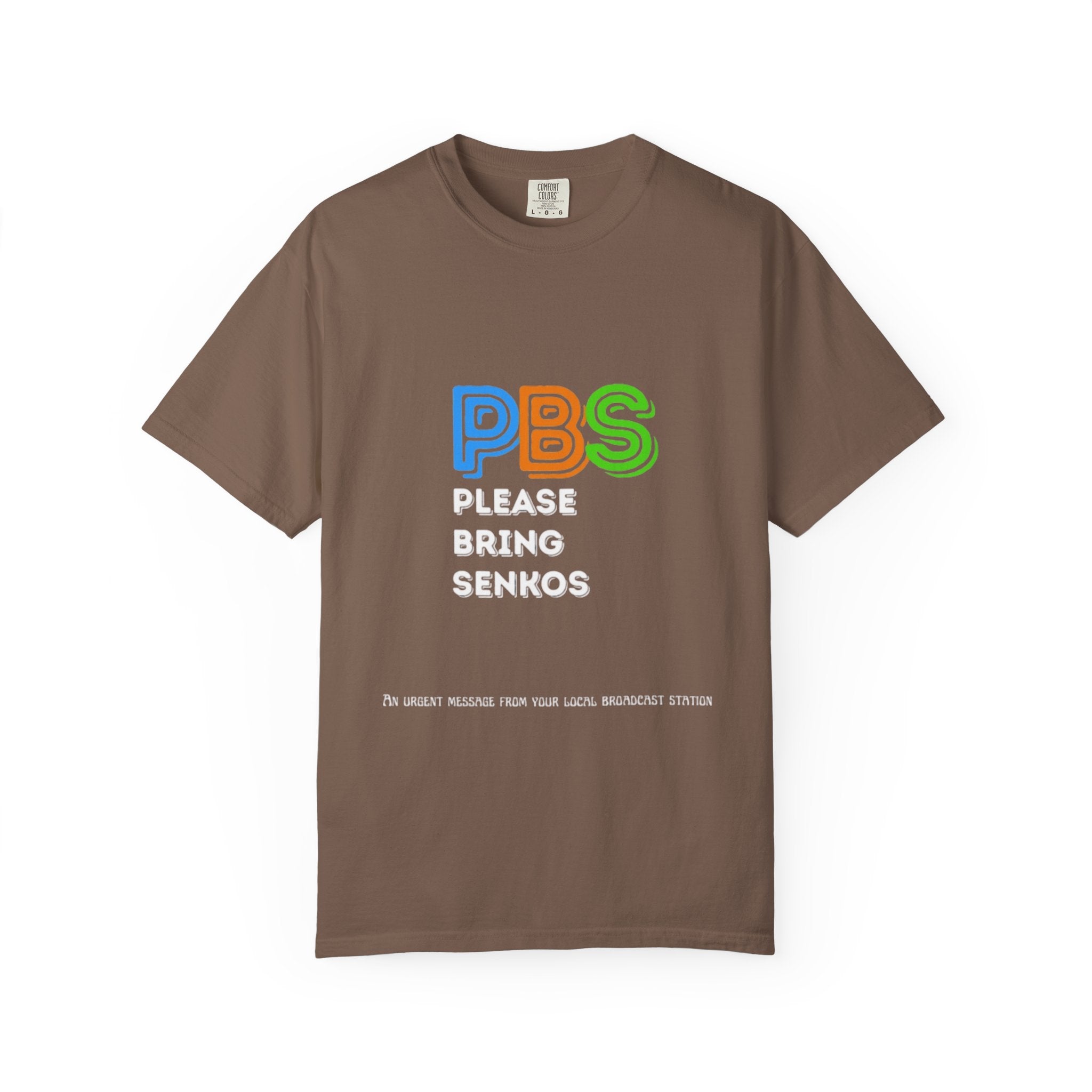 Please Bring Senkos T-Shirt — Retro PBS Logo Graphic Tee