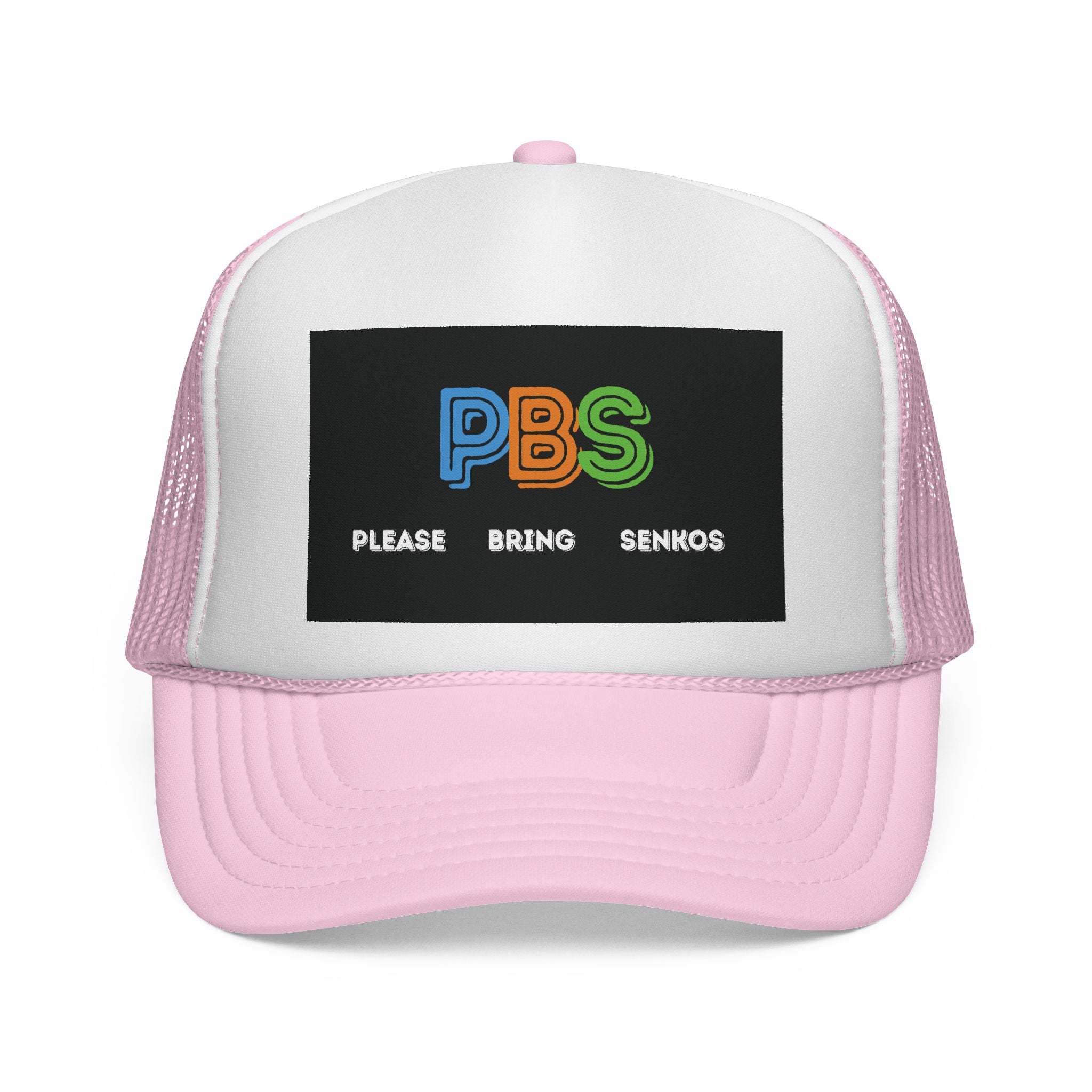 Please Bring Senkos Trucker Cap — Retro PBS Look Logo Hat