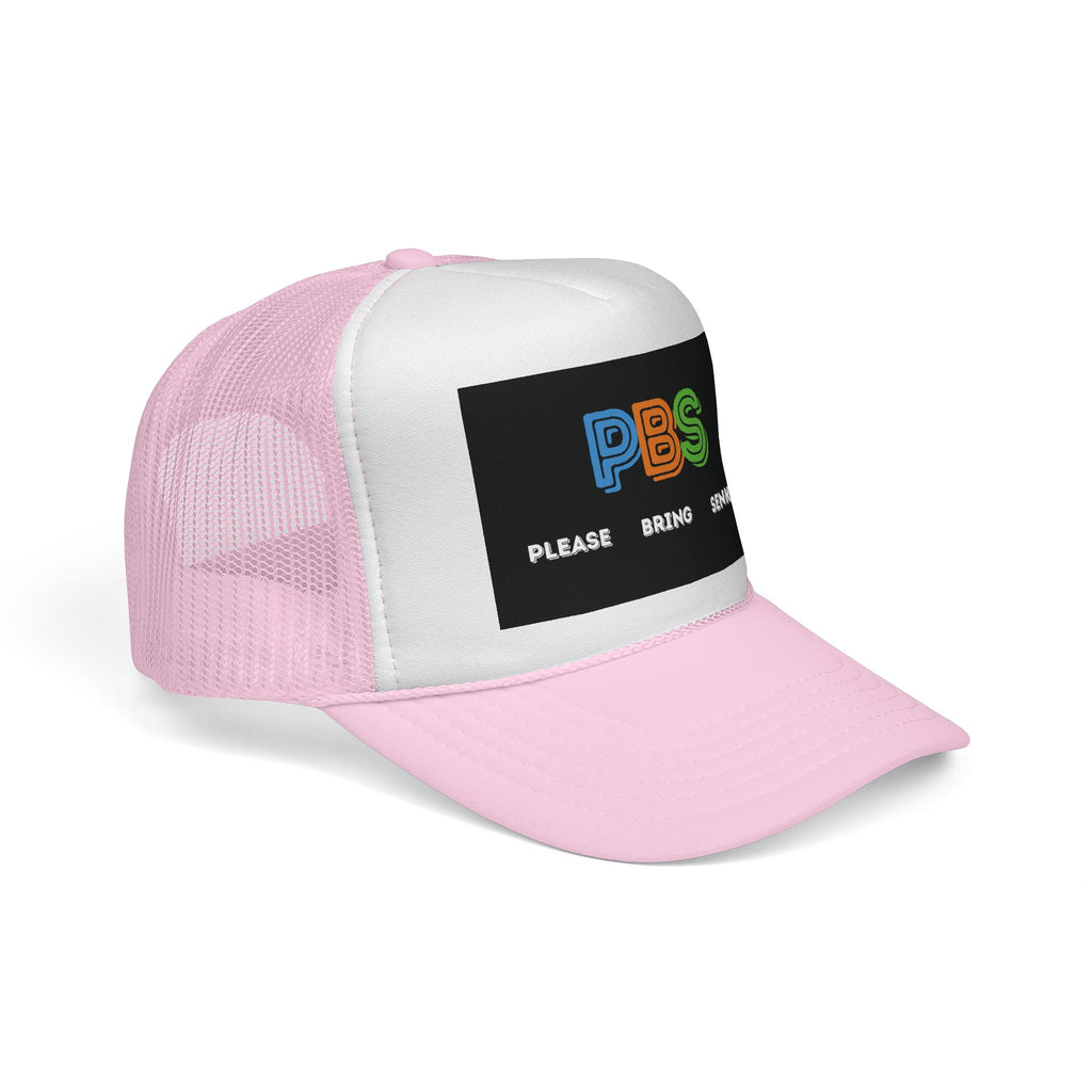 Please Bring Senkos Trucker Cap — Retro PBS Look Logo Hat