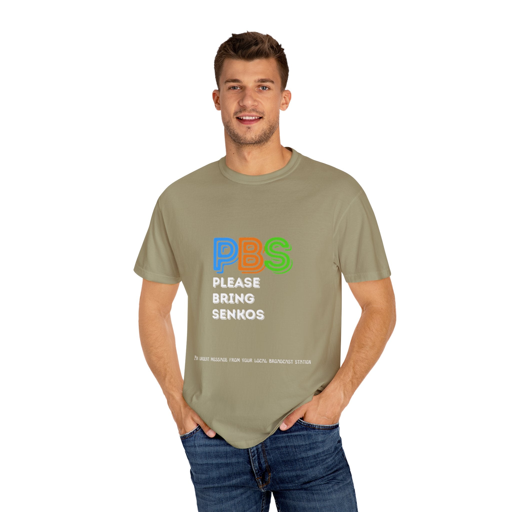 Please Bring Senkos T-Shirt — Retro PBS Logo Graphic Tee