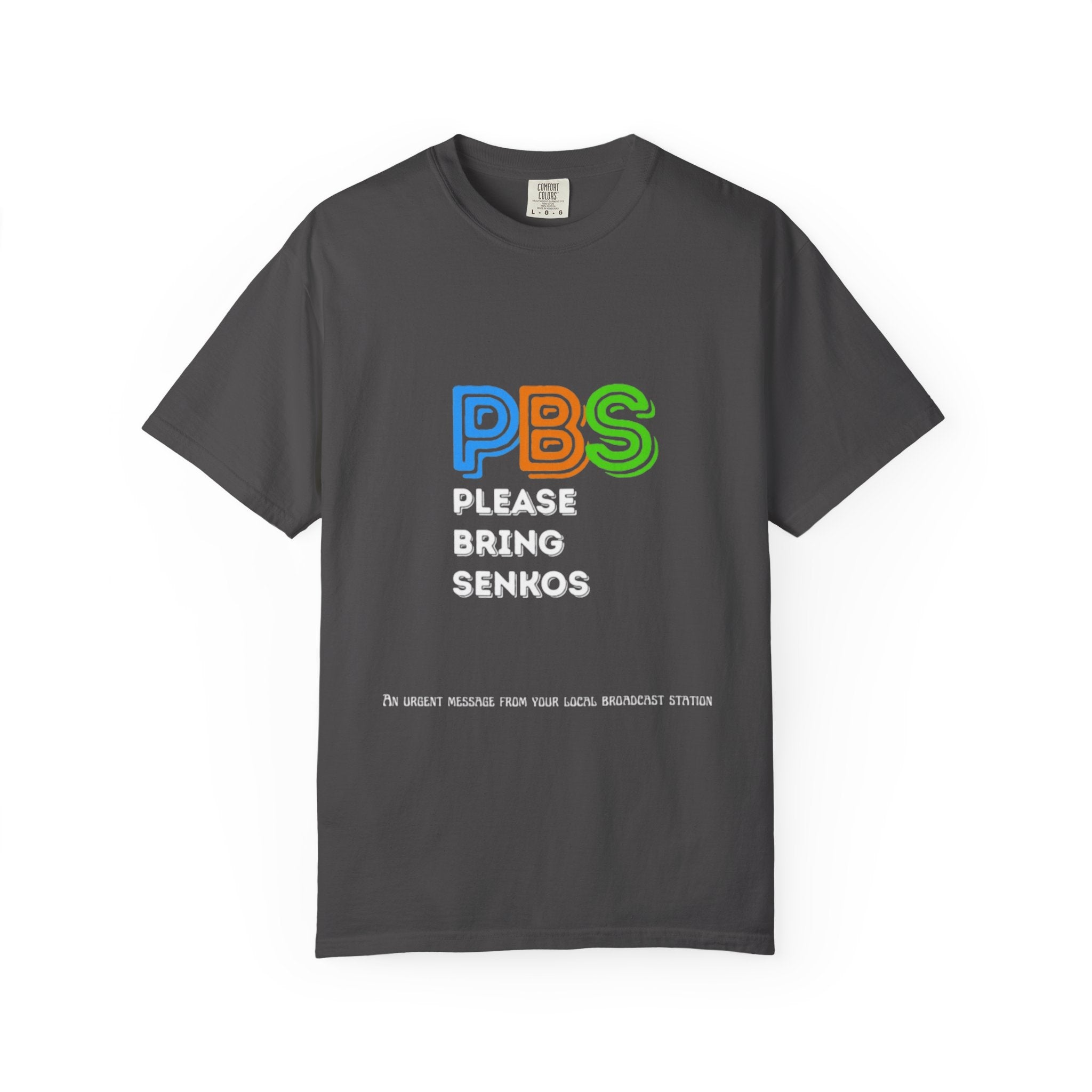 Please Bring Senkos T-Shirt — Retro PBS Logo Graphic Tee