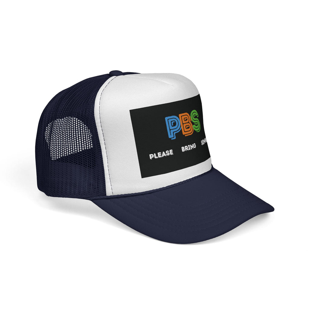 Please Bring Senkos Trucker Cap — Retro PBS Look Logo Hat