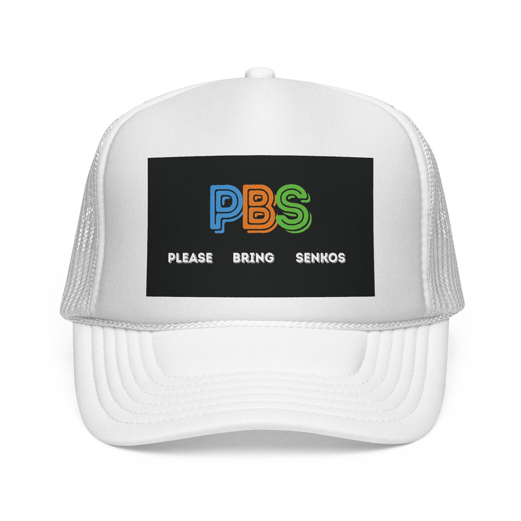 Please Bring Senkos Trucker Cap — Retro PBS Look Logo Hat