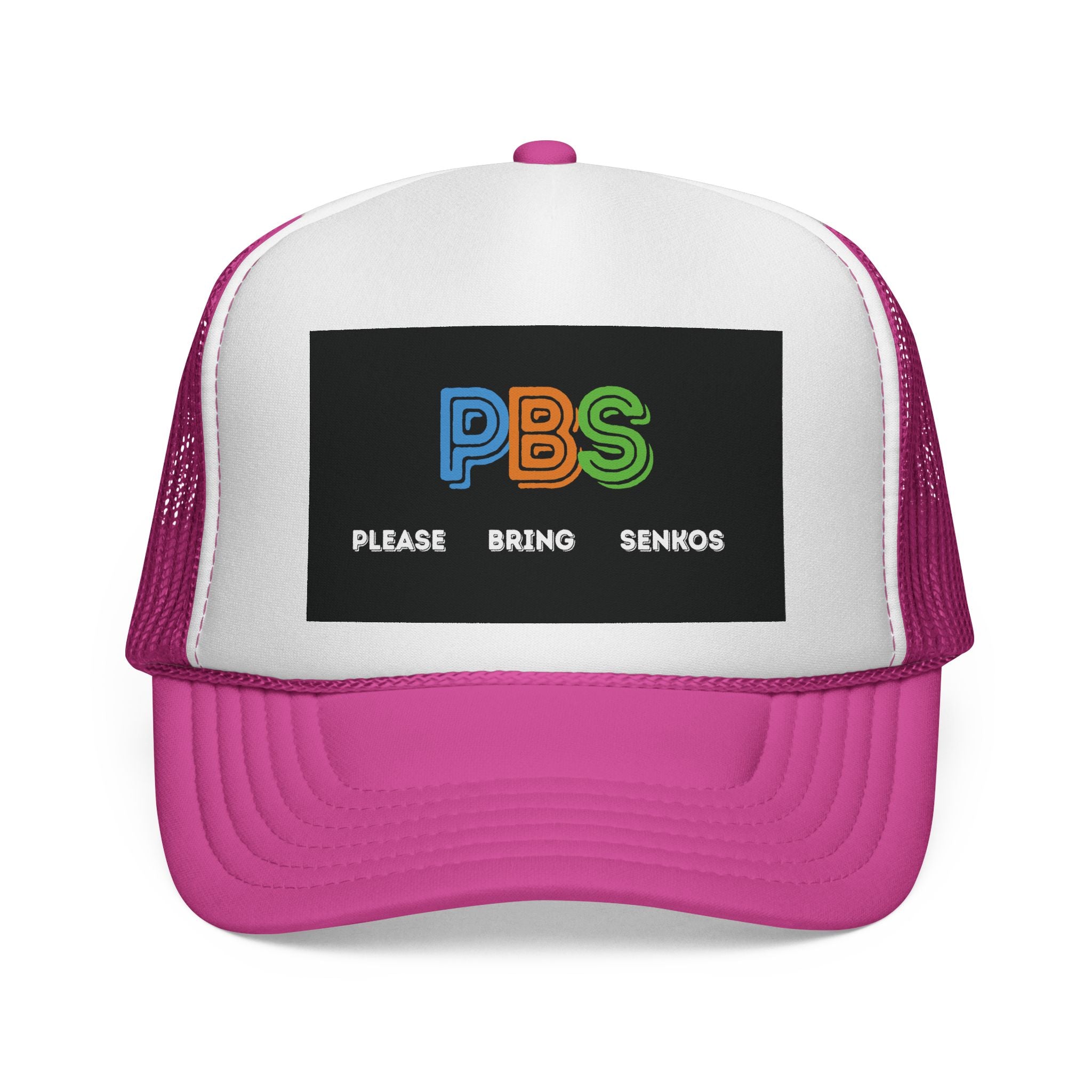 Please Bring Senkos Trucker Cap — Retro PBS Look Logo Hat