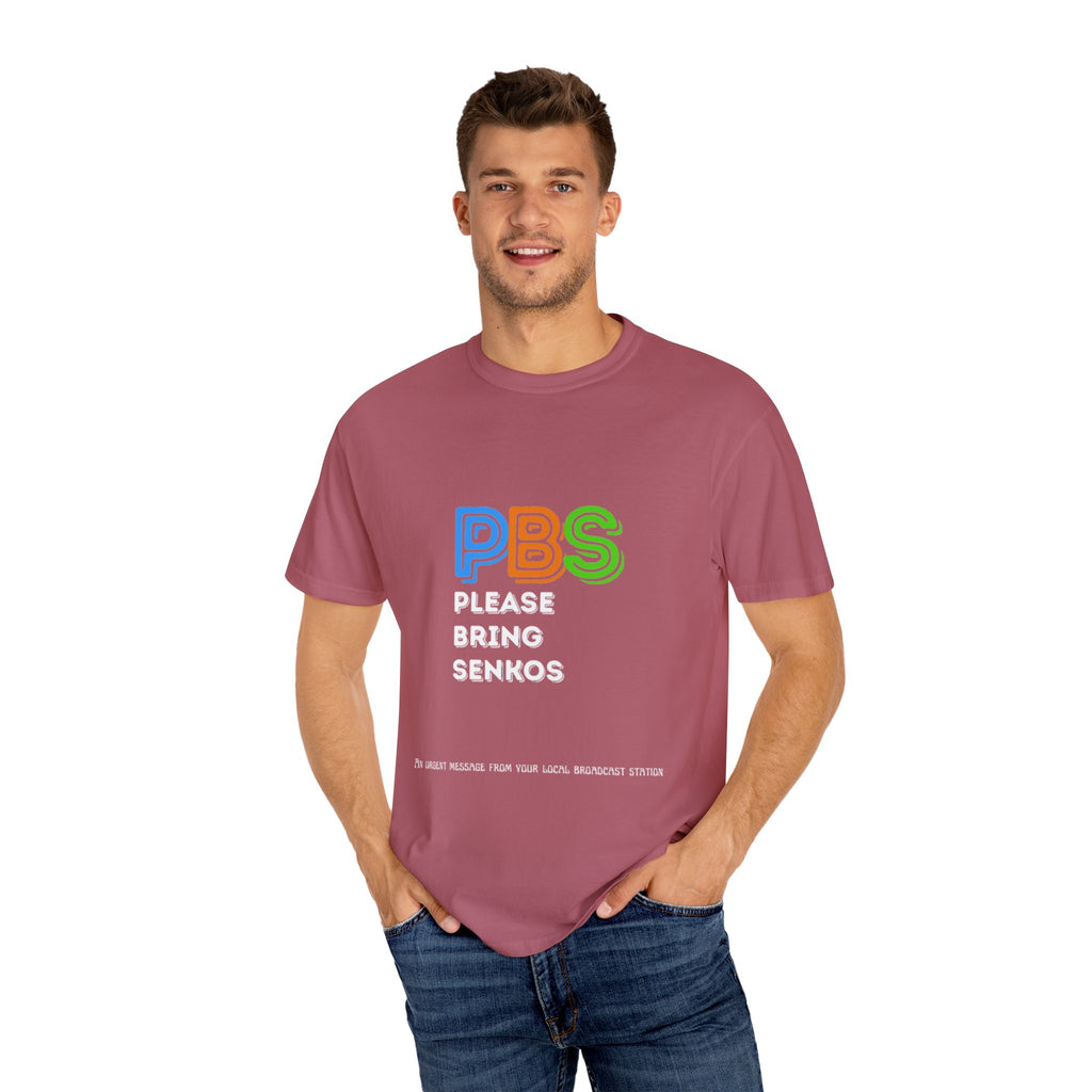 Please Bring Senkos T-Shirt — Retro PBS Logo Graphic Tee