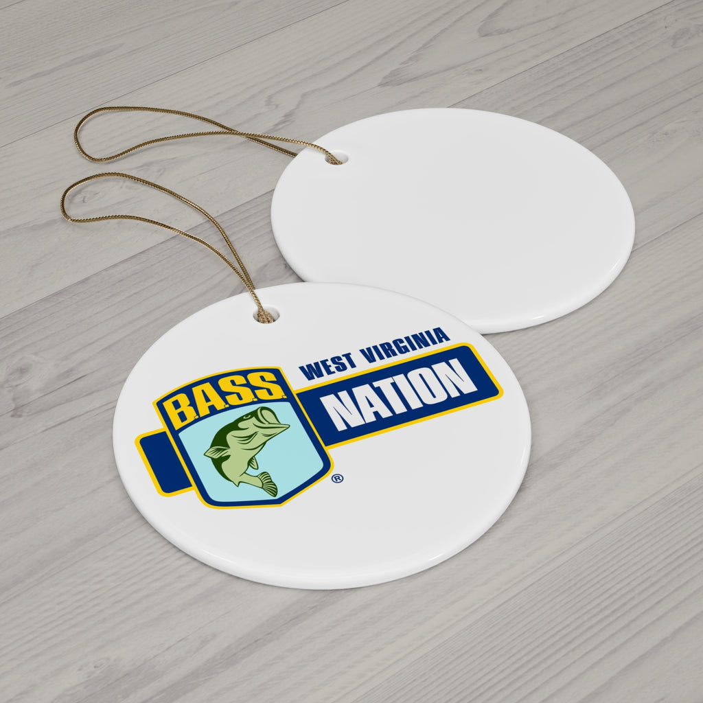 Bass Nation Ceramic Ornament – Star-Shaped Fishing Holiday Decoration