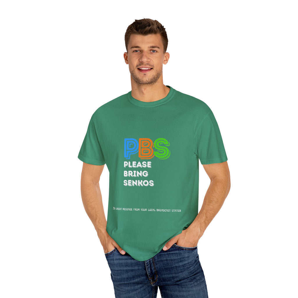 Please Bring Senkos T-Shirt — Retro PBS Logo Graphic Tee