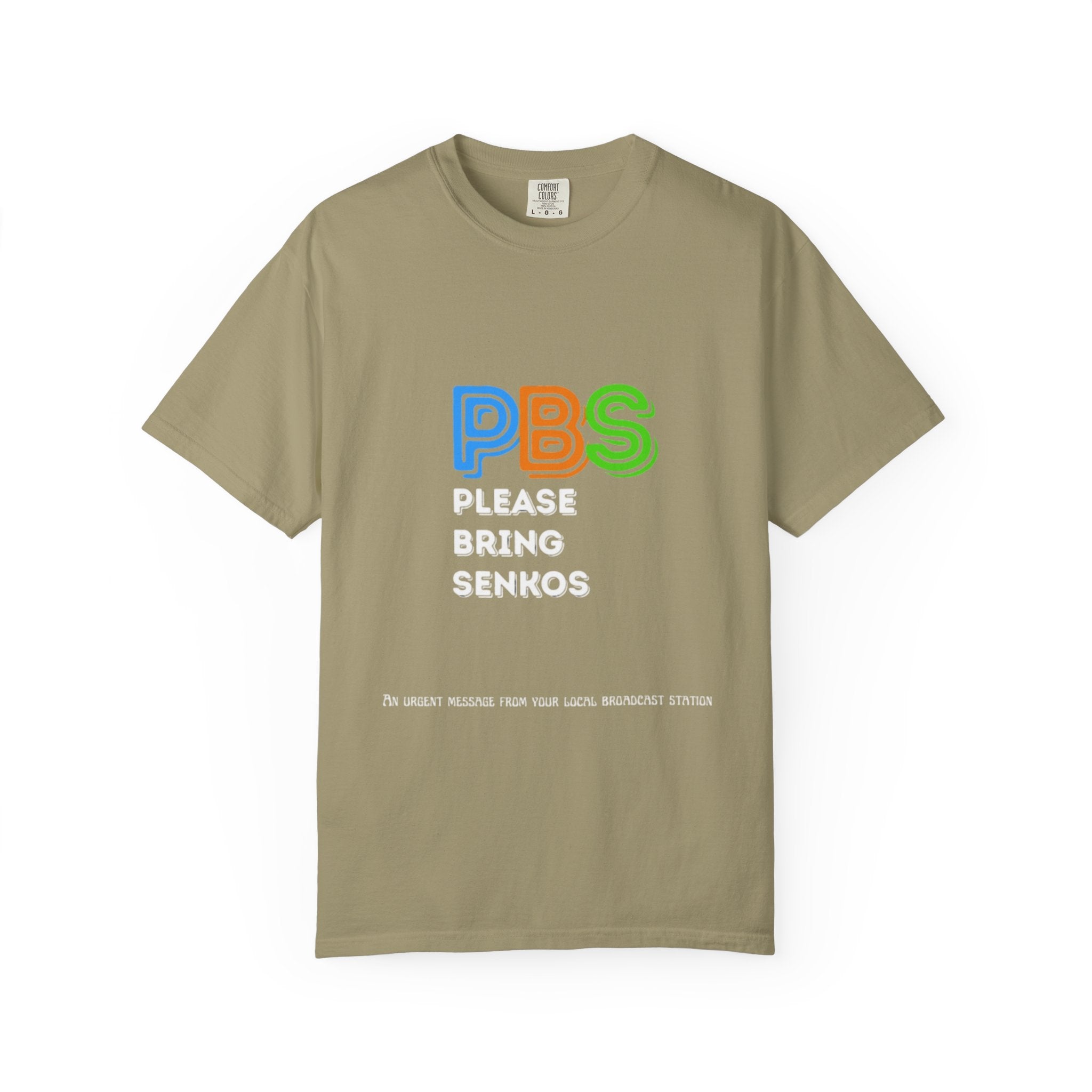 Please Bring Senkos T-Shirt — Retro PBS Logo Graphic Tee