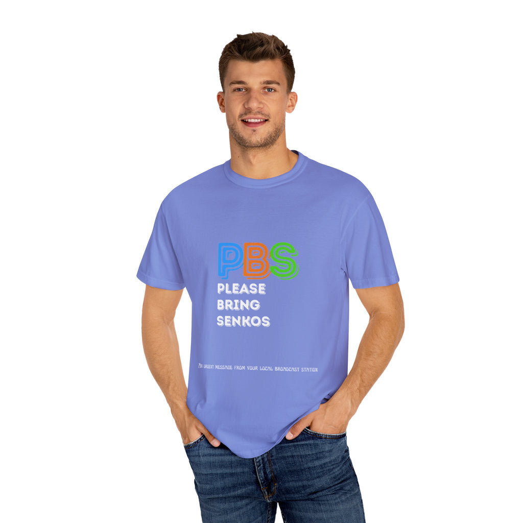 Please Bring Senkos T-Shirt — Retro PBS Logo Graphic Tee