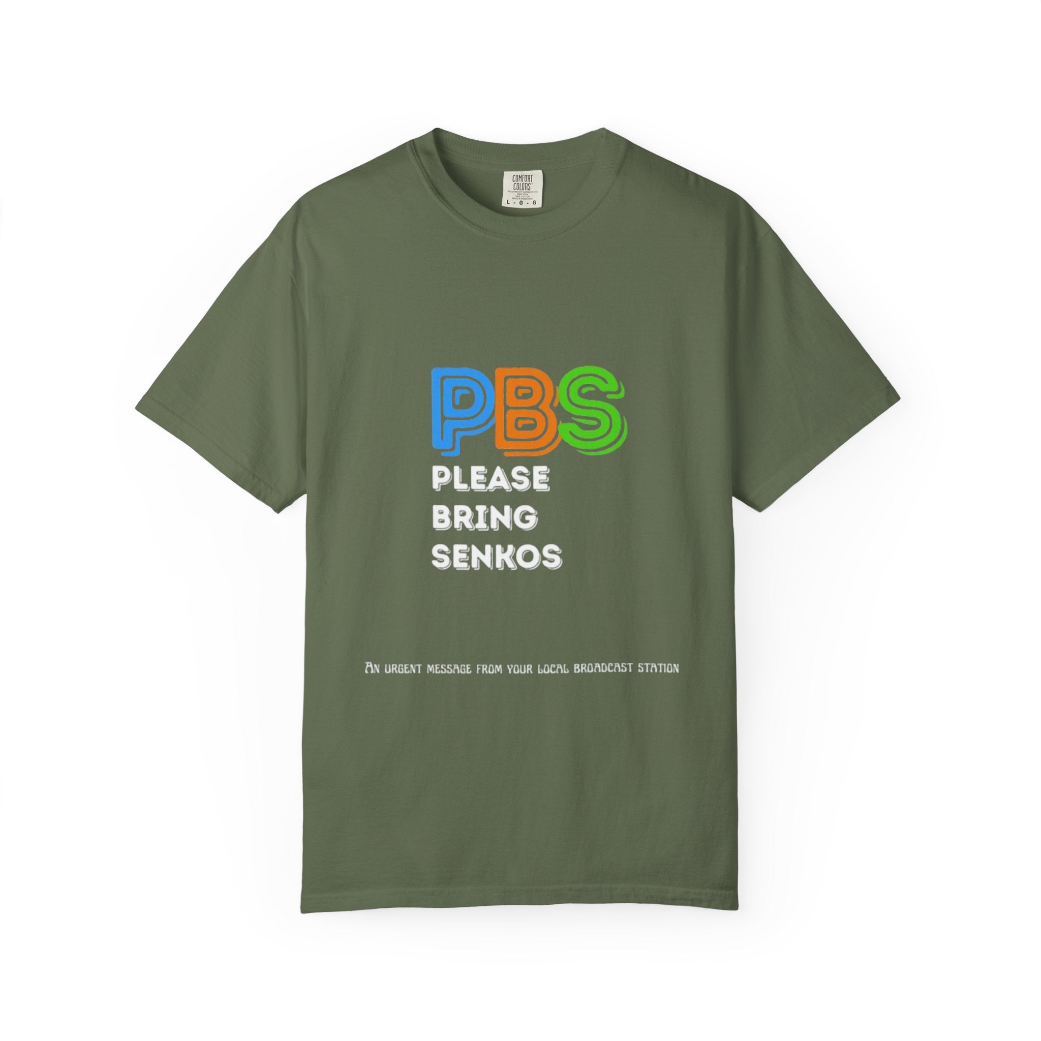 Please Bring Senkos T-Shirt — Retro PBS Logo Graphic Tee