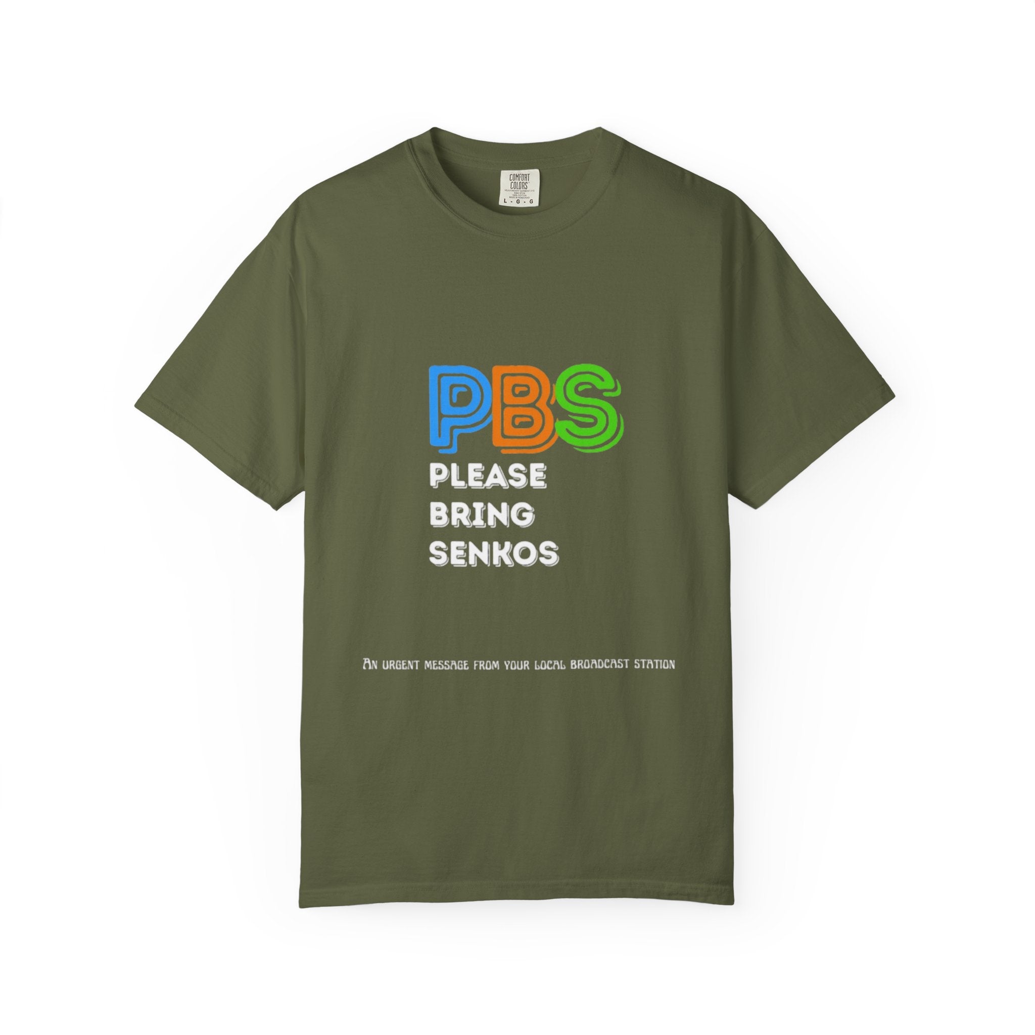 Please Bring Senkos T-Shirt — Retro PBS Logo Graphic Tee