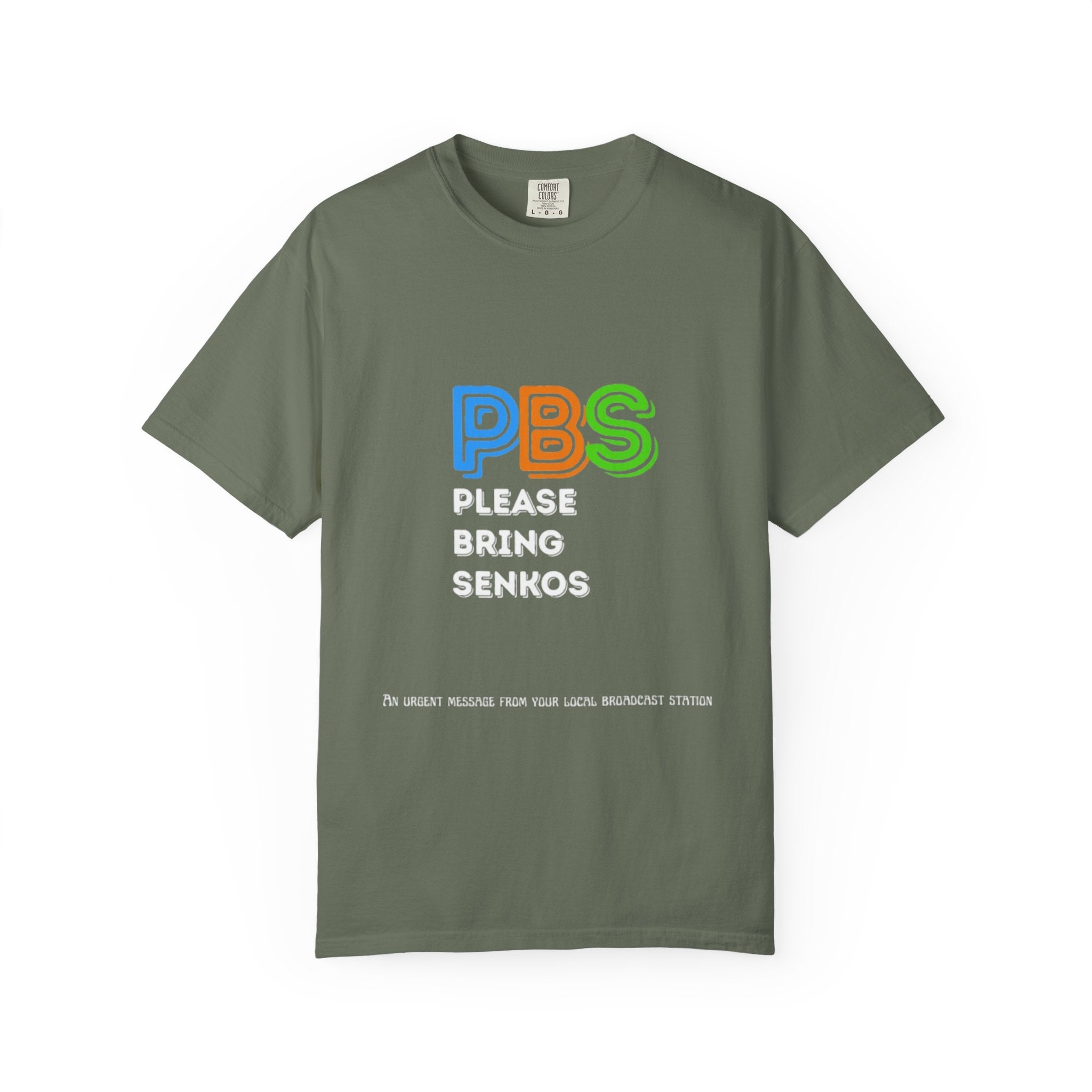 Please Bring Senkos T-Shirt — Retro PBS Logo Graphic Tee