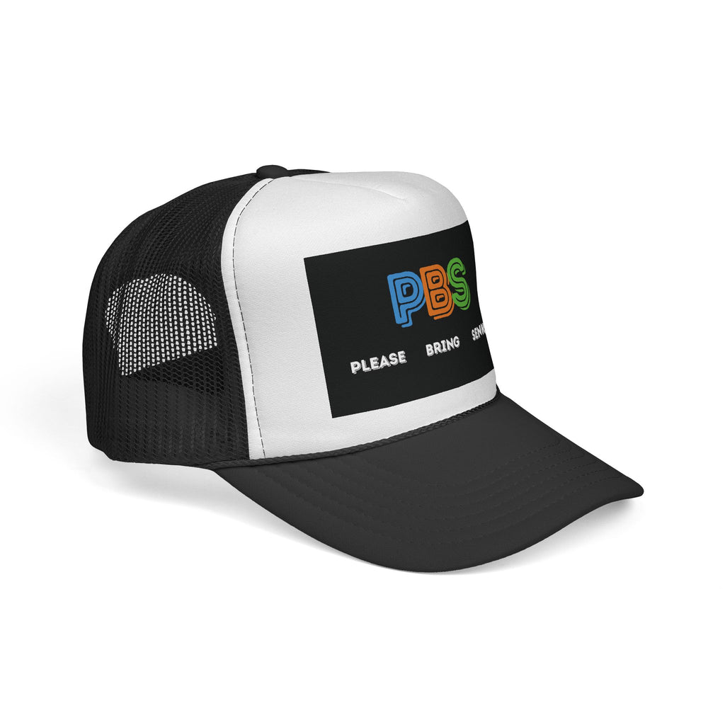 Please Bring Senkos Trucker Cap — Retro PBS Look Logo Hat