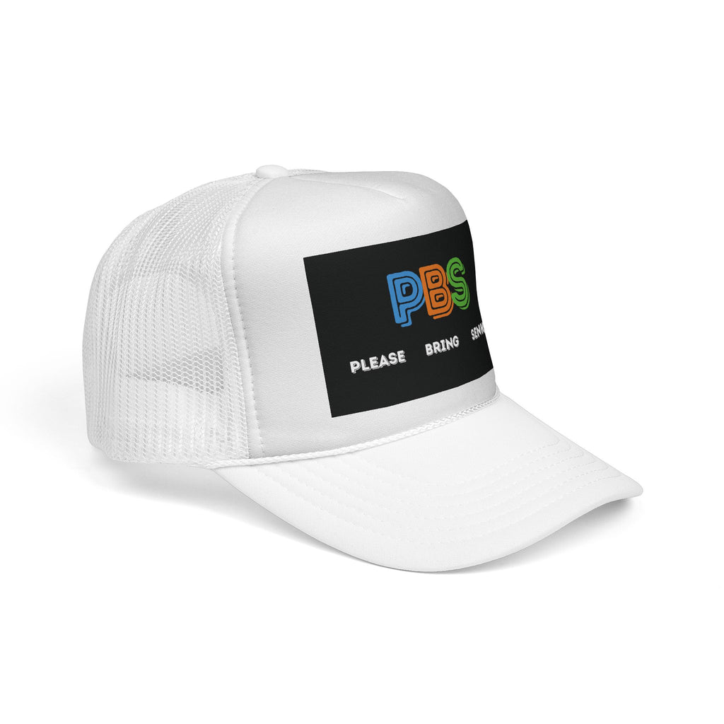 Please Bring Senkos Trucker Cap — Retro PBS Look Logo Hat