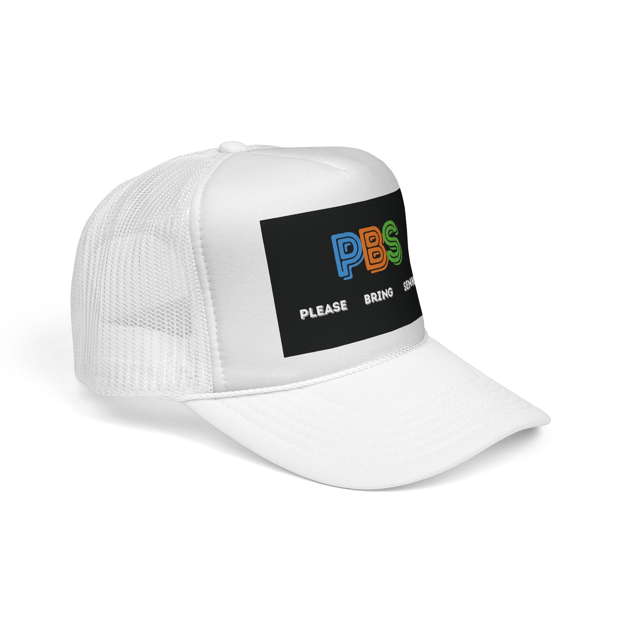 Please Bring Senkos Trucker Cap — Retro PBS Look Logo Hat