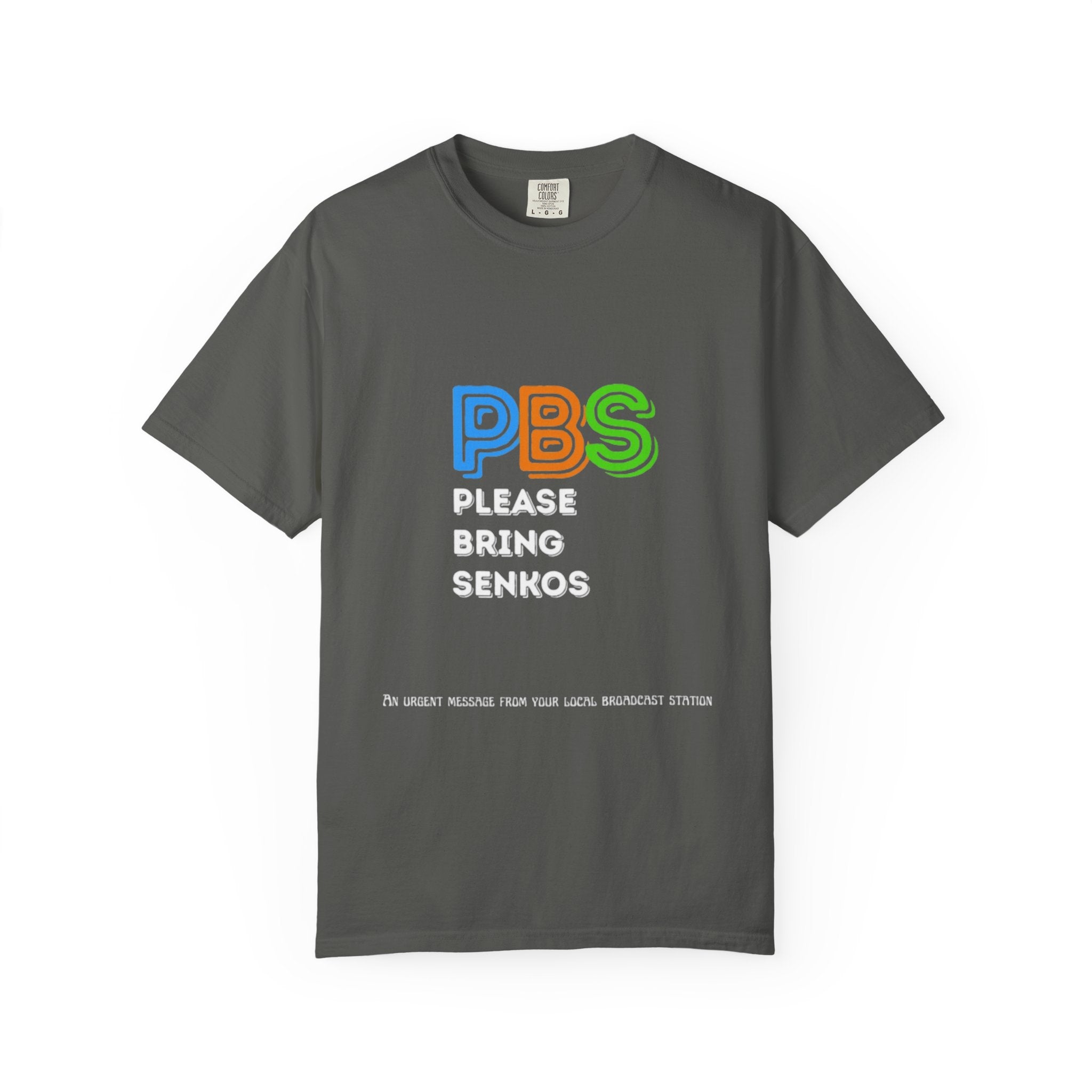 Please Bring Senkos T-Shirt — Retro PBS Logo Graphic Tee